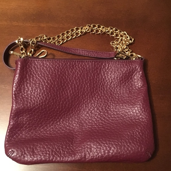 Lodis burgundy gold chain evening wristlet bag - Picture 3 of 4